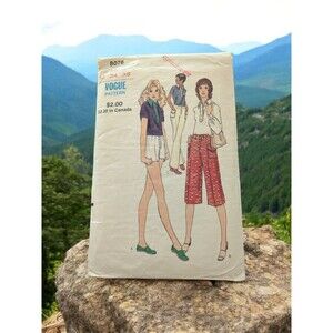 Vogue 8076 Shorts Pants Blouse Size 12 Bust34 Hip36 Vintage Pattern Cut Complete